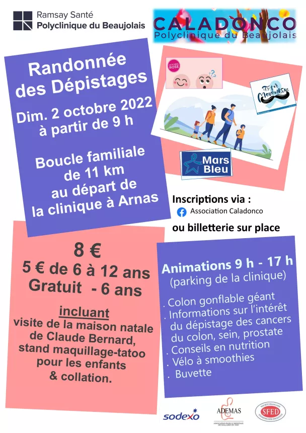 Affiche information randonnée des dépistages